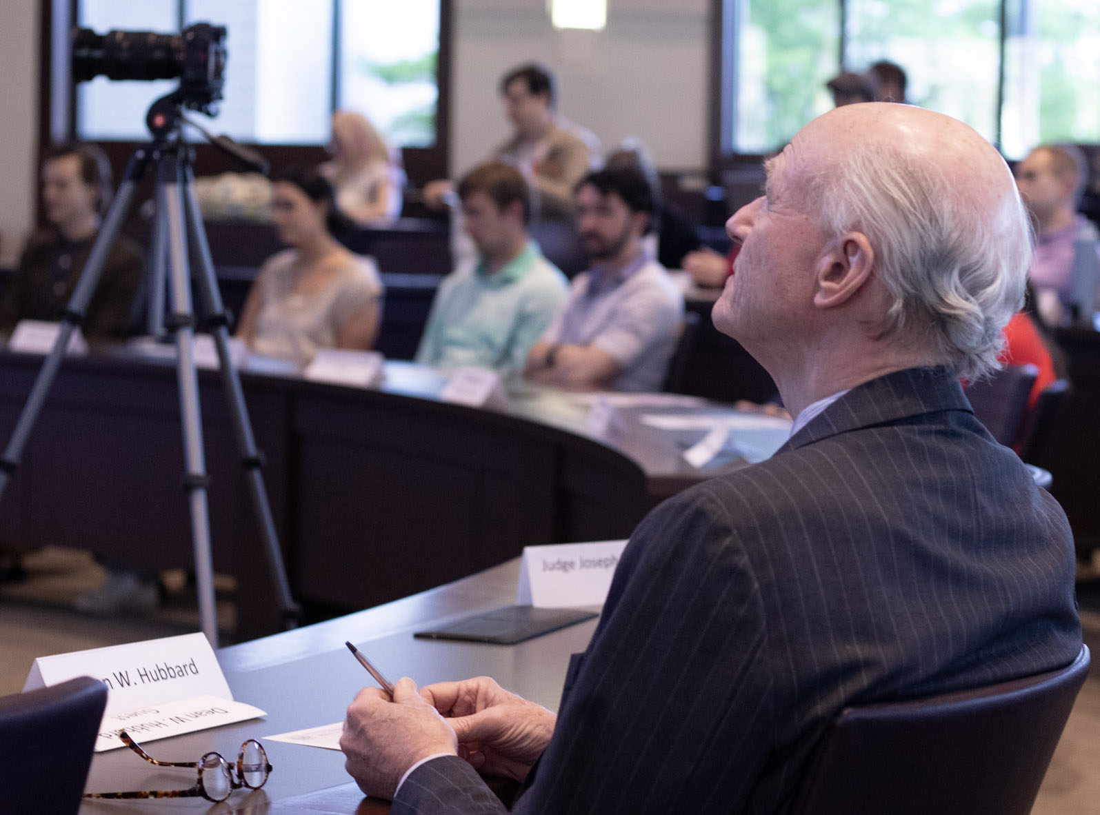 Photo of an audience at a student-organized debate