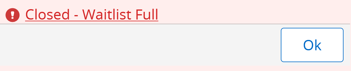 Closed - Waitlist Full